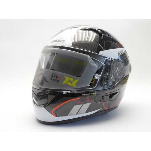 INTEGRÁLNÍ HELMA AXXIS RACER GP CARBON SV SPIKE A0 LESKLÁ PERLEŤOVÁ BÍLÁ XXL