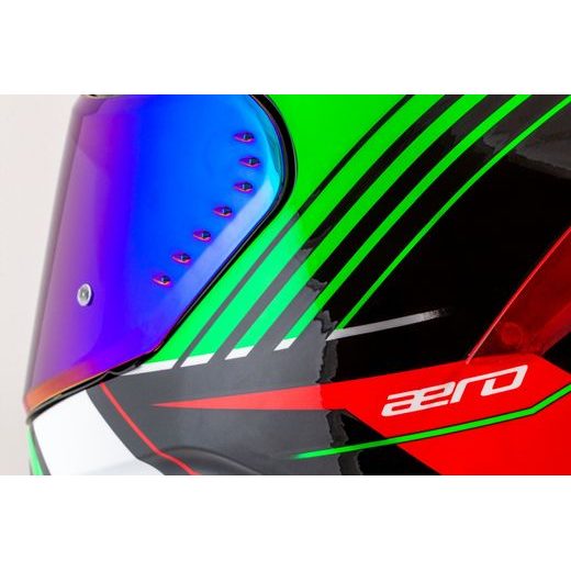 PŘILBA CASSIDA AERO DROME (ČERNÁ PERLEŤ/ČERVENÁ/ZELENÁ/BÍLÁ)