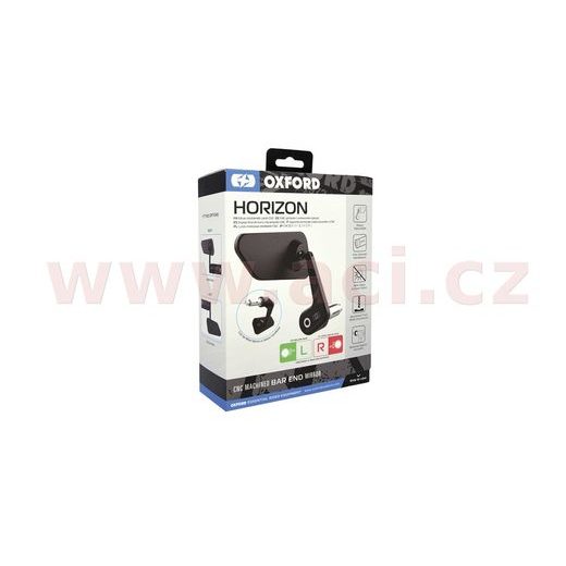 ZPĚTNÉ ZRCÁTKO UNIVERZÁLNÍ DO KONCŮ ŘIDÍTEK HORIZON, OXFORD (ČERNÉ) APLIKACE P