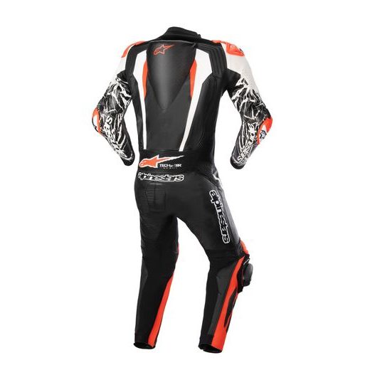 JEDNODÍLNÁ KOMBINÉZA RACING ABSOLUTE 2, TECH-AIR KOMPATIBILNÍ, ALPINESTARS (ČERNÁ/BÍLÁ/ČERVENÁ FLUO) 2024
