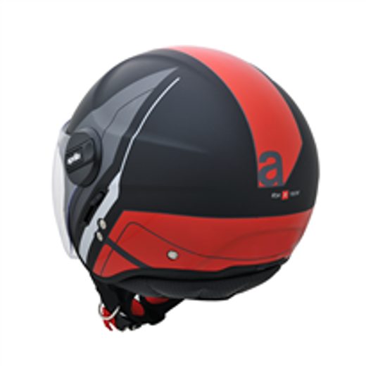 APRILIA OTEVŘENÁ PŘILBA CASCO JET ČERNÁ,ČERVENÁ