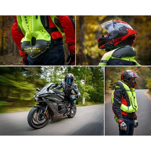 AIRBAGOVÁ MOTOCYKLOVÁ VESTA MLV HIT-AIR REFLEXNÍ ŽLUTÁ