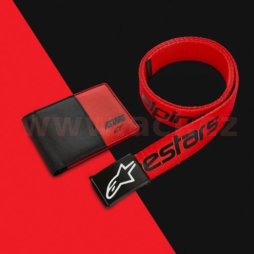 PÁSEK LINEAR WEB BELT, ALPINESTARS (ČERNÁ/ČERVENÁ)