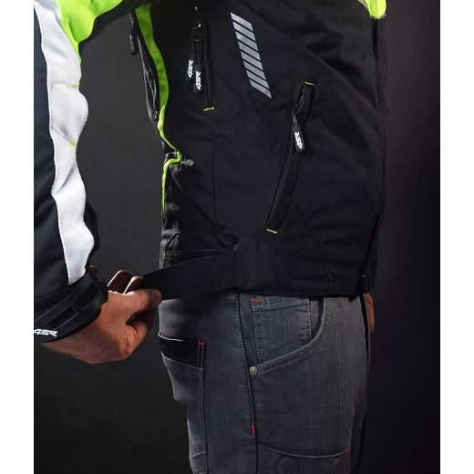 4SR PÁNSKÁ TEXTILNÍ MOTO BUNDA YOUNG GUN NITRO ČERNÁ ŠEDÁ FLUO