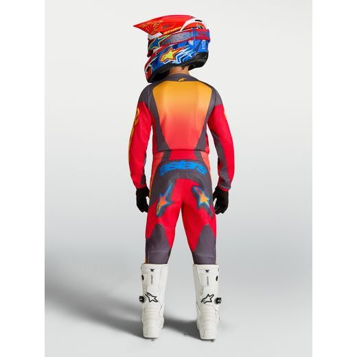 DRES RACER HUNT YOUTH, ALPINESTARS, DĚTSKÉ (ČERVENÁ/TMAVĚ ŠEDÁ/GRADIENT) 2027