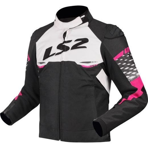 LS2 DÁMSKÁ MOTO BUNDA APEX LADY JACKET BLACK WHITE PINK