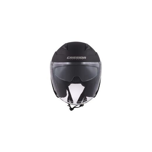 CASSIDA OTEVŘENÁ MOTO PŘILBA JET TECH ČERNÁ MATNÁ ŠEDÁ LOGA