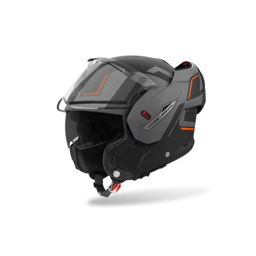 AIROH PŘEKLOPNÁ MOTO PŘILBA MATHISSE 2 GENIUS ORANŽOVÁ MATNÁ