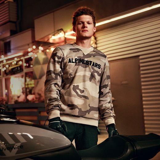 BUNDA LEGIT CREW FLEECE, ALPINESTARS (SVĚTLE ŠEDÁ CAMO) 2024
