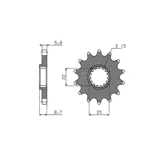 ŘETĚZOVÉ KOLEČKO PRO SEKUNDÁRNÍ ŘETĚZY TYPU 520, SUNSTAR (14 ZUBŮ)