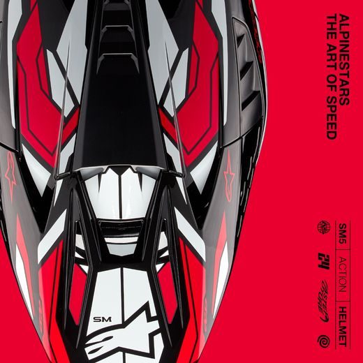 PŘILBA ALPINESTARS S-M5 ACTION 2 (ČERNÁ/BÍLÁ/ČERVENÁ FLUO) 2024