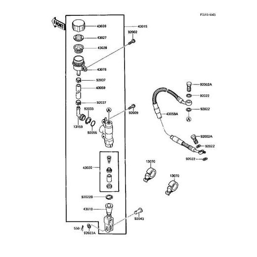 KAWASAKI ORIGINÁLNÍ DÍL - 43020-1094 OPRAVNÁ SADA BRZDOVÉ PUMPY KX , KLX , KLR , ZX6R , ZX7R , ZX9R