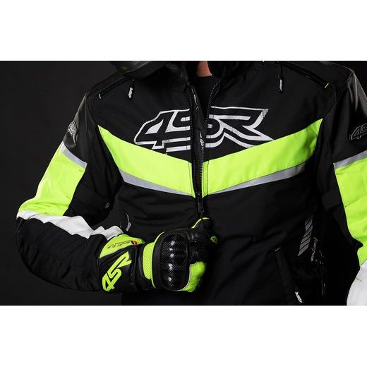 4SR PÁNSKÁ TEXTILNÍ MOTO BUNDA YOUNG GUN NITRO ČERNÁ ŠEDÁ FLUO