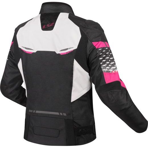 LS2 DÁMSKÁ MOTO BUNDA APEX LADY JACKET BLACK WHITE PINK