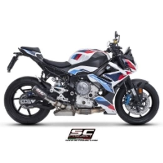 SC-PROJECT BMW M1000 R (2025) E5 VÝFUK Z UHLÍKOVÝCH VLÁKEN CR-T S MŘÍŽKOU PROTI KAMENŮM