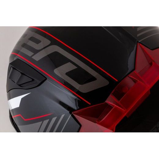 PŘILBA CASSIDA AERO DROME (ČERNÁ PERLEŤ/ČERVENÁ/BÍLÁ/ŠEDÁ)