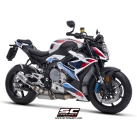 SC-PROJECT BMW M1000 R (2025) - E5+ TITANOVÝ VÝFUK CR-T S MŘÍŽKOU PROTI KAMENŮM