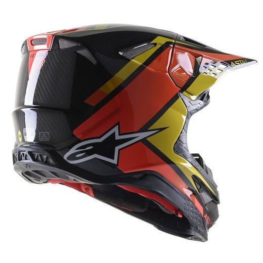 PŘILBA ALPINESTARS SUPERTECH S-M10 CARBON META2 2023 (ČERNÁ/ŽLUTÁ/ORANŽOVÁ LESKLÁ)
