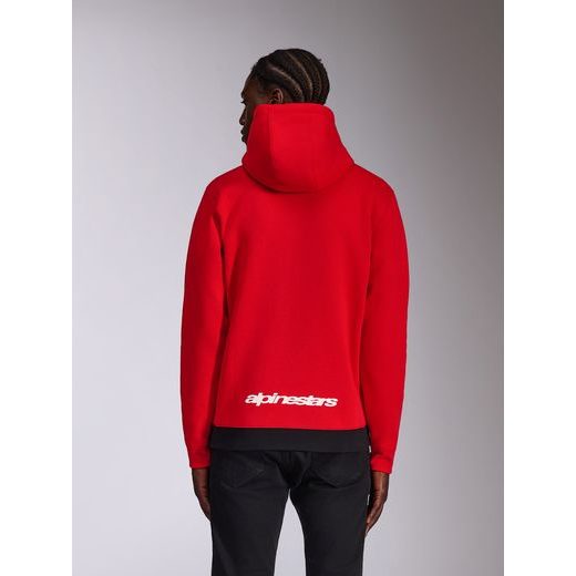 MIKINA PARALLEL HOODIE, ALPINESTARS (ČERVENÁ/ČERNÁ)