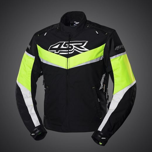 4SR PÁNSKÁ TEXTILNÍ MOTO BUNDA YOUNG GUN NITRO ČERNÁ ŠEDÁ FLUO