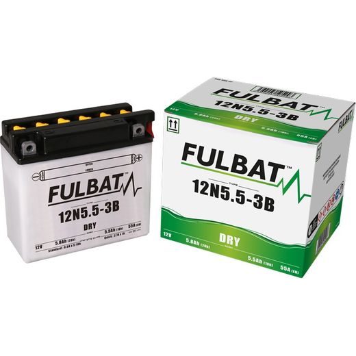 BATERIE 12V, 12N5.5-3B, 5,8AH, 44A, KONVENČNÍ 135X60X130, FULBAT (VČ. BALENÍ ELEKTROLYTU)