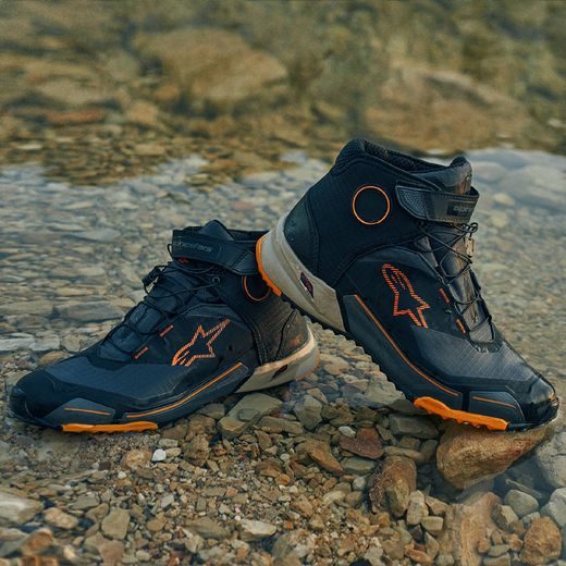 BOTY CR-X DRYSTAR, ALPINESTARS (ČERNÁ/HNĚDÁ/ORANŽOVÁ)