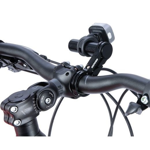 UNIVERZÁLNÍ DRŽÁK NA PŘÍSLUŠENSTVÍ A SVĚTLA S OBJÍMKOU/GUMIČKOU, OXFORD (OSAZENÍ NA ŘÍDÍTKA POMOCÍ OBJÍMKY)