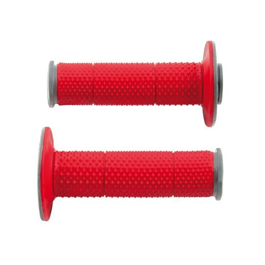 GRIPY FULL DIAMOND (DVOUVRSTVÉ, EXTRA MĚKKÉ), RTECH (ČERVENO-ŠEDÉ, PÁR, DÉLKA 116 MM)