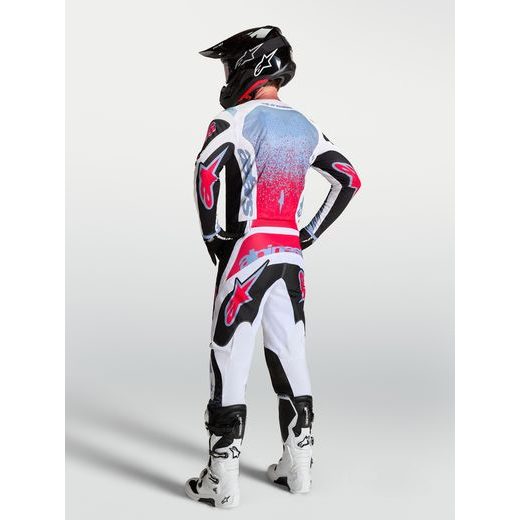 KALHOTY FLUID DRAG, ALPINESTARS (ČERNÁ/BÍLÁ/SVĚTLE MODRÁ/ČERVENÁ FLUO) 2027
