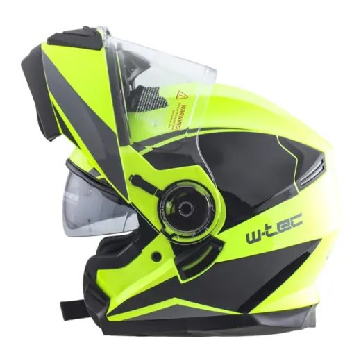 VÝKLOPNÁ PŘILBA W-TEC BANELMEDA - ŠEDO-ČERNO-FLUO ŽLUTÁ