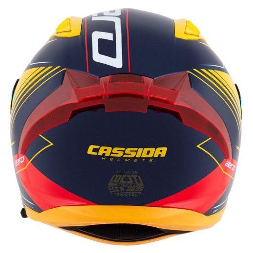 PŘILBA AERO DROME, CASSIDA (MODRÁ/ŽLUTÁ FLUO/ORANŽOVÁ/ČERVENÁ/SVĚTLE MODRÁ/BÍLÁ)