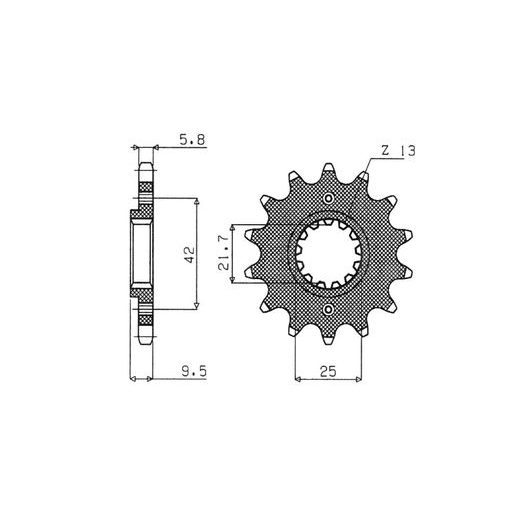 ŘETĚZOVÉ KOLEČKO PRO SEKUNDÁRNÍ ŘETĚZY TYPU 520, BRAKING (14 ZUBŮ)