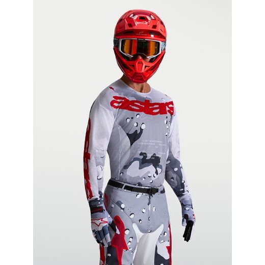 DRES RACER AIR LONE, ALPINESTARS (ŠEDÁ CAMO/BÍLÁ/ČERVENÁ) 2027