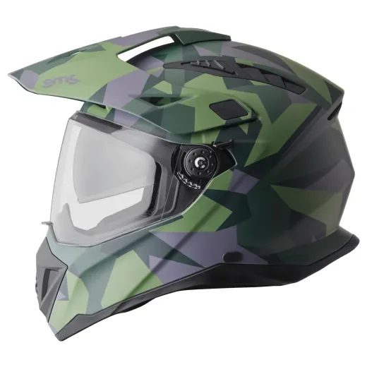 GMS ENDURO PŘILBA ADVENTUS CAMO MATNĚ ZELENO-ČERNO-MASKÁČOVÁ