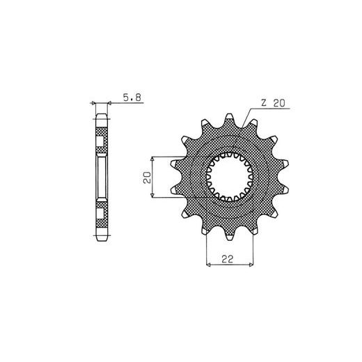 ŘETĚZOVÉ KOLEČKO PRO SEKUNDÁRNÍ ŘETĚZY TYPU 520, SUNSTAR (13 ZUBŮ)