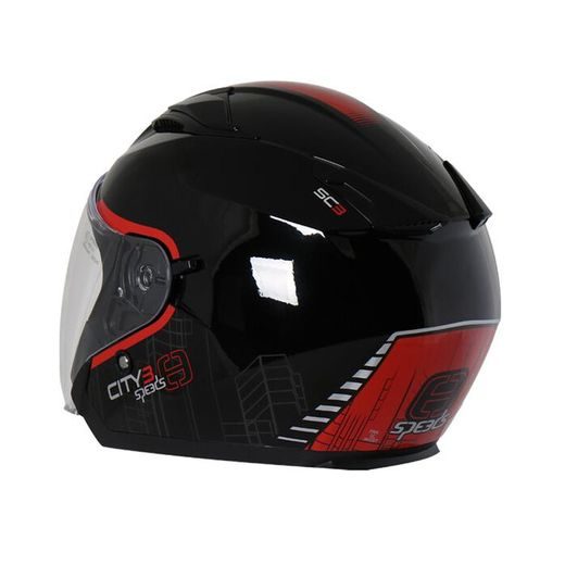 SPEEDS SKÚRTOVÁ MOTO PŘILBA CITY III BLACK/RED