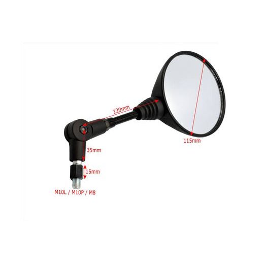 ZPĚTNÉ ZRCÁTKO M-STYLE ENDURO - OBOUSTRANNÉ SKLOPNÉ M8/1,25MM