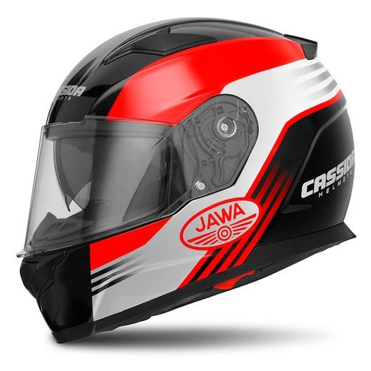 PŘILBA CASSIDA APEX JAWA (ČERVENÁ/ČERNÁ/ŠEDÁ, BALENÍ VČ. PINLOCK FOLIE)