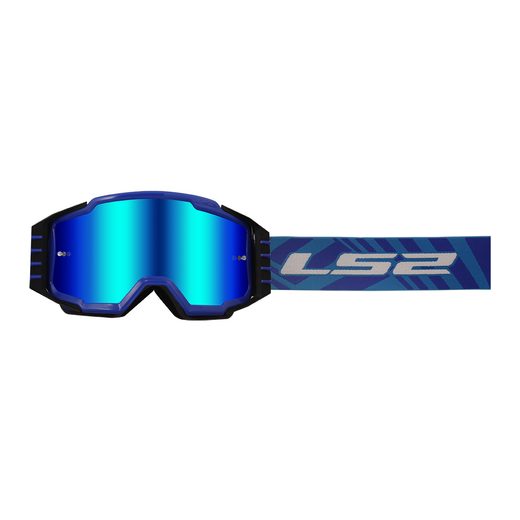 LS2 CHARGER PRO GOGGLE BLUE WITH IRIDIUM VISOR