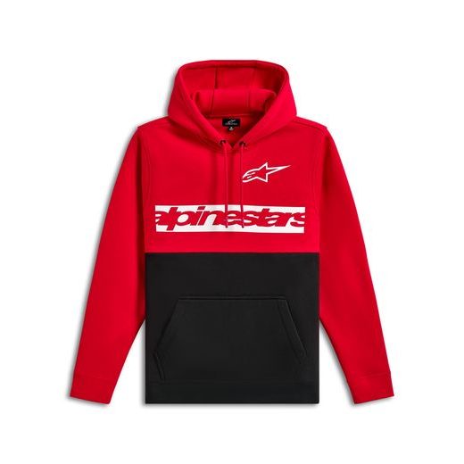 MIKINA PARALLEL HOODIE, ALPINESTARS (ČERVENÁ/ČERNÁ)