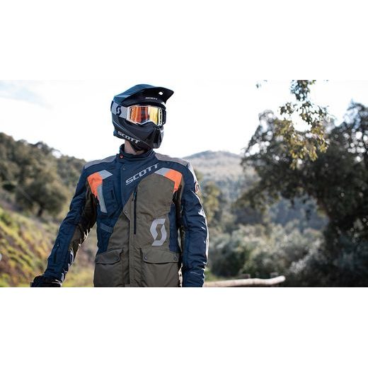 SCOTT PÁNSKÁ TEXTILNÍ MOTO BUNDA DUALRAID DRYO JACKET NIGHT BLUE MOSS GREEN