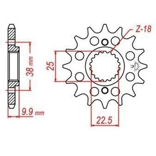 ŘETĚZOVÉ KOLEČKO PRO SEKUNDÁRNÍ ŘETĚZY TYPU 520, JT - ANGLIE (15 ZUBŮ)