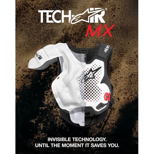 AIRBAGOVÁ VESTA TECH-AIR®MX PLASMA SYSTEM, ALPINESTARS (BÍLÁ/ČERNÁ/ČERVENÁ, KOMPATIBILNÍ PRO DOWNHILL ALGORITMUS) 2027