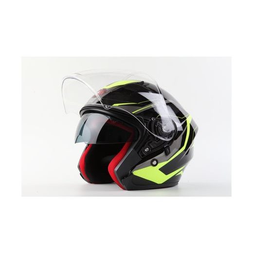 OTEVŘENÁ PŘILBA MAXX SKÚTROVÁ HELMA (ČERNO ZELENÝ REFLEX)