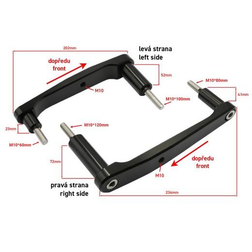 SEFIS TECH PADACÍ PROTEKTORY KAWASAKI Z900 2019-2025 ČERVENÁ