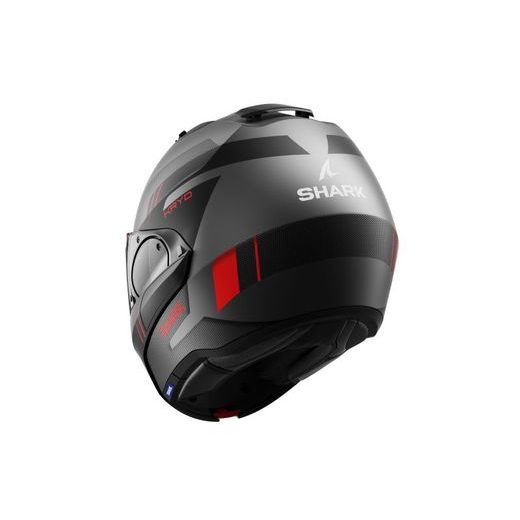 SHARK PŘEKLOPNÁ MOTO PŘILBA EVO-ES KRYD  MAT ANTHRACITE BLUE RED