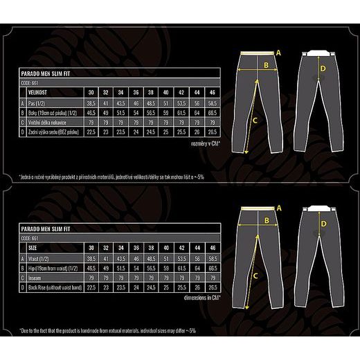 TRILOBITE PÁNSKÉ KALHOTY 661 PARADO SLIM FIT ČERNÉ PRODLOUŽENÉ