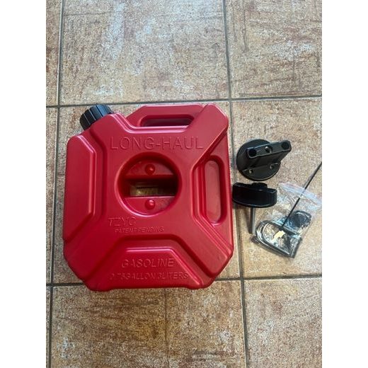 KANYSTR NA BENZÍN 3L VČETNĚ DRŽÁKU A ZÁMKU ČERVENÝ