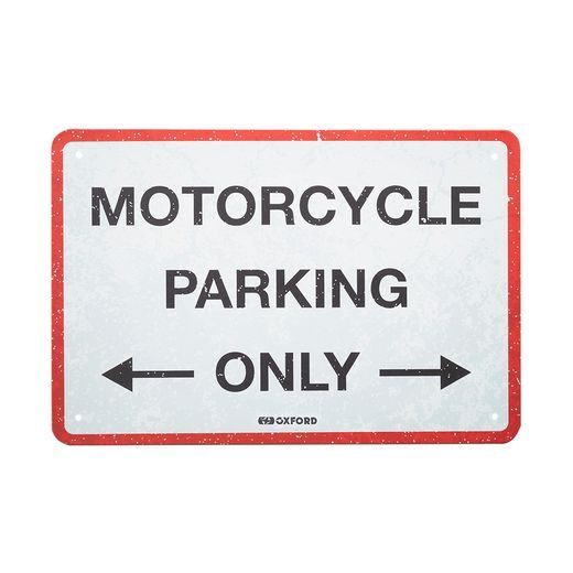 PLECHOVÁ CEDULE PARKING, OXFORD (ČERVENÁ/ŠEDÁ, ROZMĚR 30 X 20 CM)