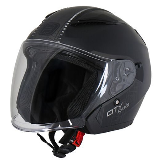 SPEEDS SKÚTROVÁ MOTO PŘILBA CITY III GRAPHIC BLACK/TITAN MATT